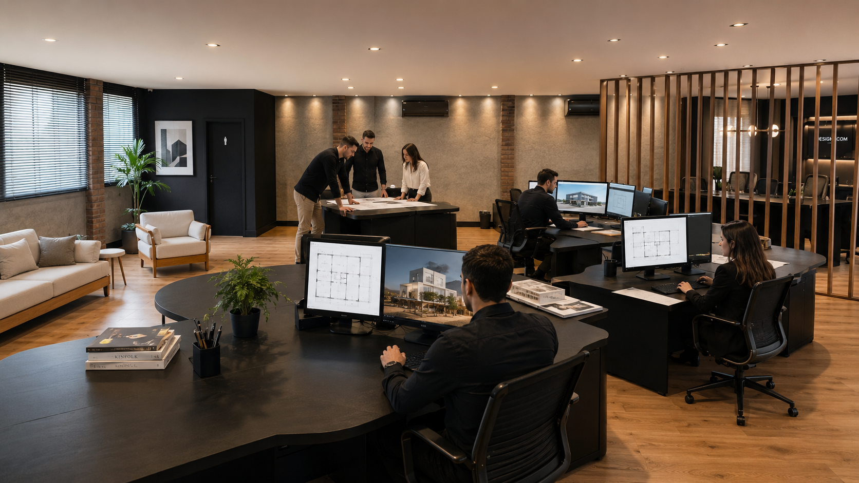 Arquiteto desenvolvendo pranchas técnicas