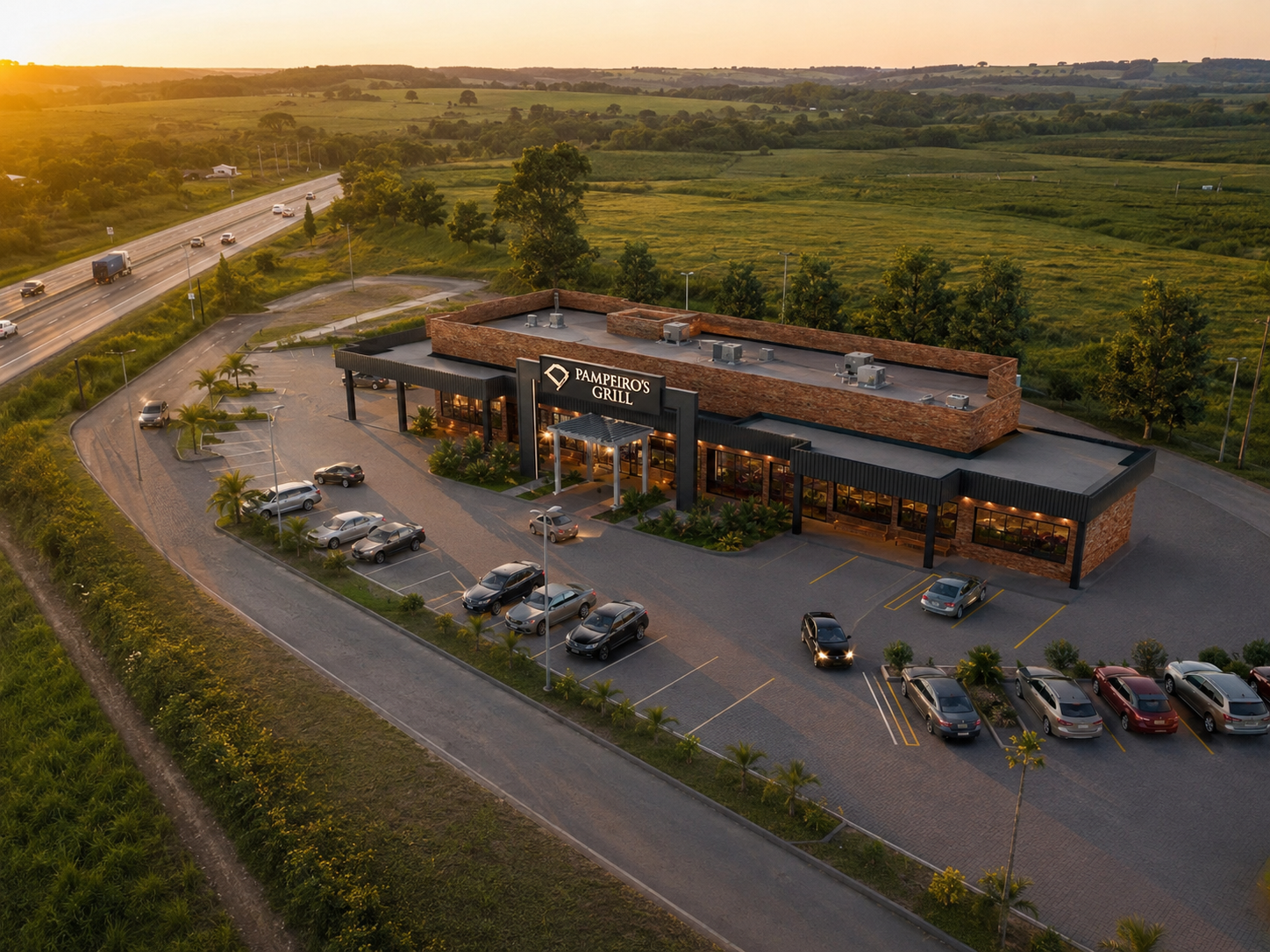 Restaurante Pampeiro's Grill à beira da rodovia